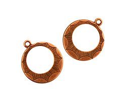 Stampt Antique Copper (plated) Sunburst Gypsy Hoop Charm 16x21mm