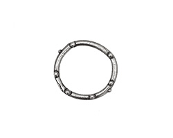 Rustic Charms Sterling Silver Round Dotted Link 15mm