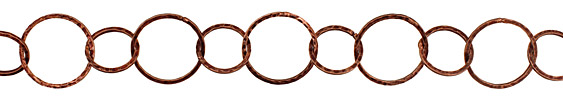 Antique Copper (plated) Hammered Ring Chain