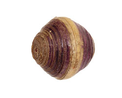 African Paper (beige, eggplant, beige) Bicone 25x22-23mm