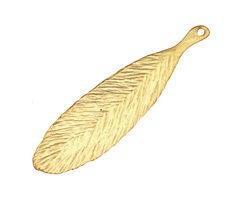 Ezel Findings Gold (plated) Blue Jack Oak Leaf Pendant 11x40mm