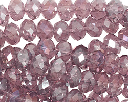 Vintage Lavender AB Crystal Faceted Rondelle 8mm