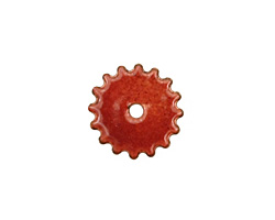 C-Koop Enameled Metal Ruby Red Small Closed Gear 16mm