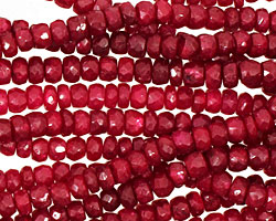 Ruby (color enhanced) Faceted Rondelle 4-4.5mm
