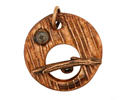 Earthenwood Studio Ceramic Round Lumber Toggle Clasp 28mm, 25mm bar