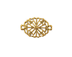 Stampt Antique Gold (plated) Fancy Oval Filigree Connector 20x13mm