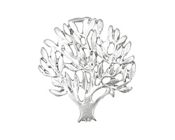 Ezel Findings Rhodium (plated) Summer Tree Pendant 25x27mm