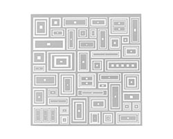 Lillypilly Silver Deco Rectangle Anodized Aluminum Sheet 3"x3", 22 gauge