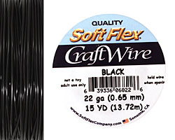Soft Flex Black Craft Wire 22 gauge, 15 yards