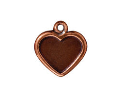TierraCast Antique Copper (plated) Victorian Heart Frame Pendant 19mm