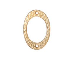 TierraCast Gold (plated) Drilled Hammertone Oval Ring 24x16mm