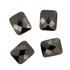 Onyx Faceted Pillow (2 hole) 10x12mm