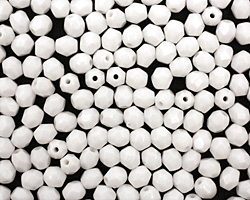 Czech Fire Polished Glass Opaque White Round 4mm