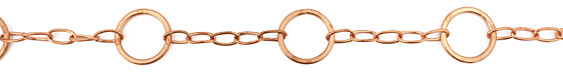 Handmade Copper Flat Ring & Oval Link Chain