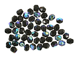 Czech Fire Polished Glass Jet AB Round 4mm