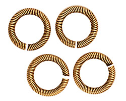 Antique Gold (plated) Etched Jump Ring 16mm