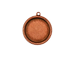 Stampt Antique Copper (plated) Herringbone Round Setting 15mm