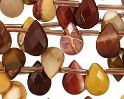 Mookaite Faceted Flat Teardrop 7-9x12-13mm