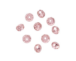 Pink Peony Faceted Rondelle 6mm