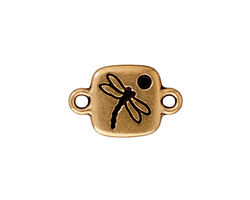 TierraCast Antique Gold (plated) Dragonfly Link w/ Glue In 20x13mm