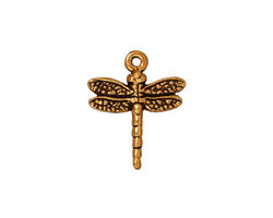 TierraCast Antique Gold (plated) Dragonfly Charm 16x19mm