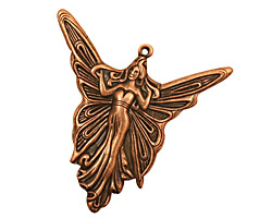 Stampt Antique Copper (plated) Madame Butterfly Pendant 30x30mm