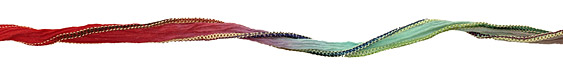 Hawaiian Rainbow Hand Dyed 100% Silk Ribbon 1/2"