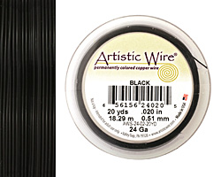 Artistic Wire Black 24 gauge, 20 yards