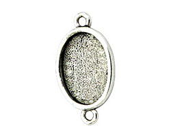 Nunn Design Antique Silver (plated) Mini Oval Frame Link 22x12mm