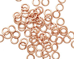 Rose Gold Enameled Copper Round Jump Ring 5mm, 18 gauge
