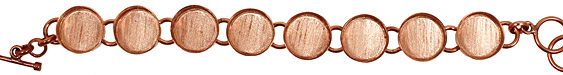 Copper Circle Bezel Link Bracelet 17mm