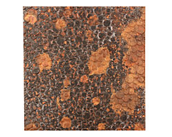 Lillypilly Mottled Pebbles Embossed Patina Copper Sheet 3"x3", 36 gauge