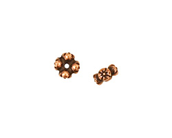 TierraCast Antique Copper (plated) 4 Flowers Heishi 3x6mm
