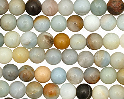 Amazonite Blk. Tourmaline Round 6mm