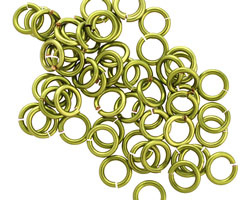 Peridot Enameled Copper Round Jump Ring 6mm, 18 gauge