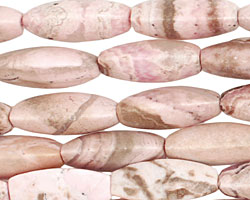 Rhodochrosite (soft pink) 3-Sided Rice 22x9mm