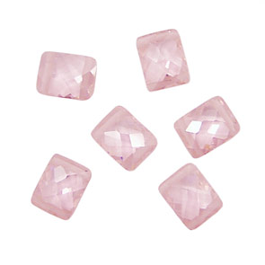 Pink Peony Faceted Pillow (2 hole) 7x9mm