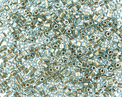 TOHO Aqua (with Gold Lining) Hex 11/0 Seed Bead