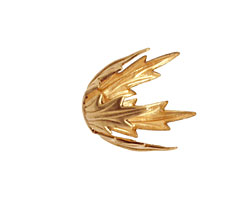 Brass Pointed Leaf Bead Cap 18x17mm