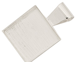 Silver (plated) Square Bezel 26mm