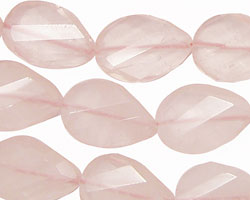 Rose Quartz Twisted Faceted Teardrop 18x13mm