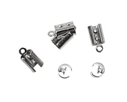 Silver (plated) Foldover Crimp End 11x5mm