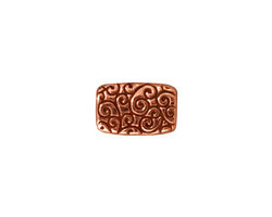 TierraCast Antique Copper (plated) Rectangle Scroll Bead 14x9mm
