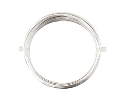 German Style Wire Silver (plated) Round 22 gauge, 10 meters