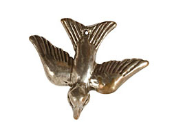 Green Girl Shibuichi Gliding Bird 33x26mm