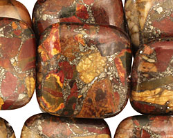 Red Creek Jasper w/ Pyrite Puff Square 25mm