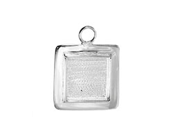 Silver (plated) Lipped Square Bezel 19mm