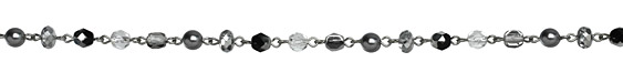 Czech Glass Silver Scene Silver (plated) Bead Chain
