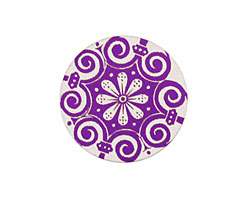 Lillypilly Purple Scrolling Daisy Anodized Aluminum Disc 25mm, 24 gauge