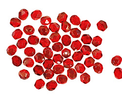 Czech Fire Polished Glass Twilight Siam Ruby Round 4mm